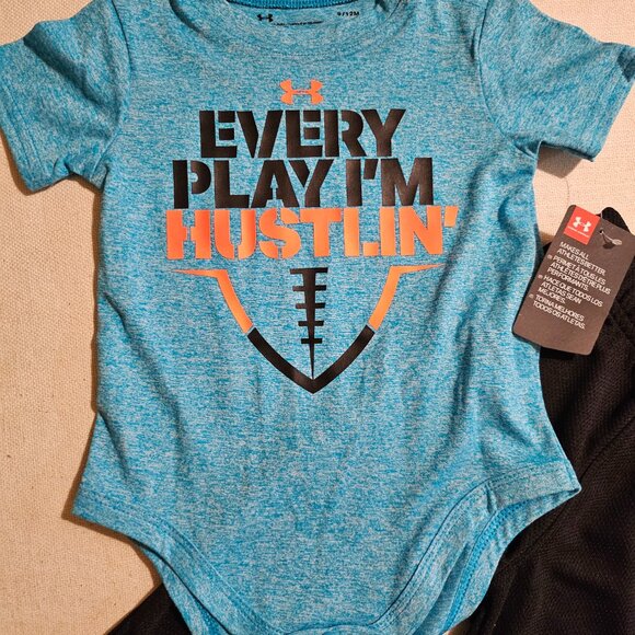 Under Armour Kids Athletic Boy’s 2-Piece Shirt and Pants 9/12M - New - Picture 2 of 7